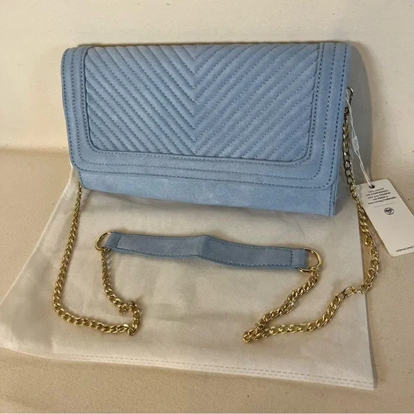 Urban‎ Expressions Blue Vegan Suede Clutch Bag or Crossbody Bag NWT Retro Bold - Picture 7 of 15